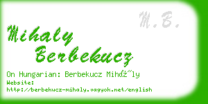 mihaly berbekucz business card